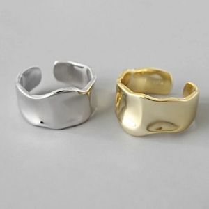 NEW SILVER / GOLD PLATED WAVE ADJUSTABLE RING